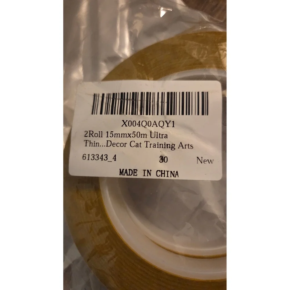 2 Pack Ultra Thin Double Sided Tape 15mm x 50m Transparent Adhesive DIY Crafts
